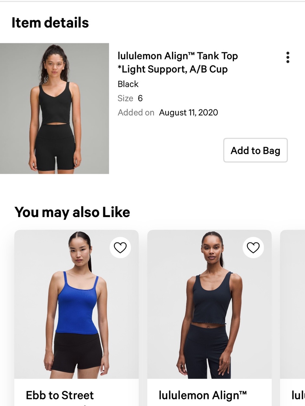 Lululemon align black tank top size 6 - Picture 3 of 7